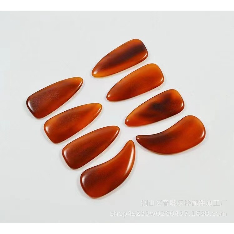 Guqin Picks Half Moon Remote Finger Double-Sided Arc Graded Performance Vỏ Rùa Nano Người Lớn Trẻ Em