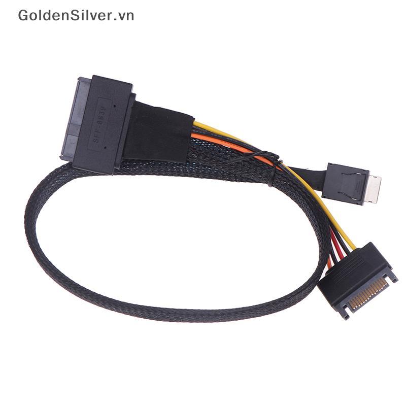 GoldenSilver 1 Phụ Kiện DIY OCuLink PCIe PCI-Express SFF-8611 X4 4i Sang Dual SFF-8639 U.2 U.3 SSD D