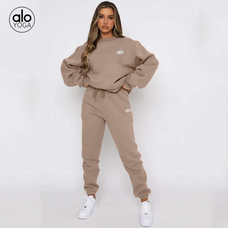 Áo nỉ cổ tròn màu trơn Aloha Beauty Thu Đông - Thời trang nữ dài tay thông thường