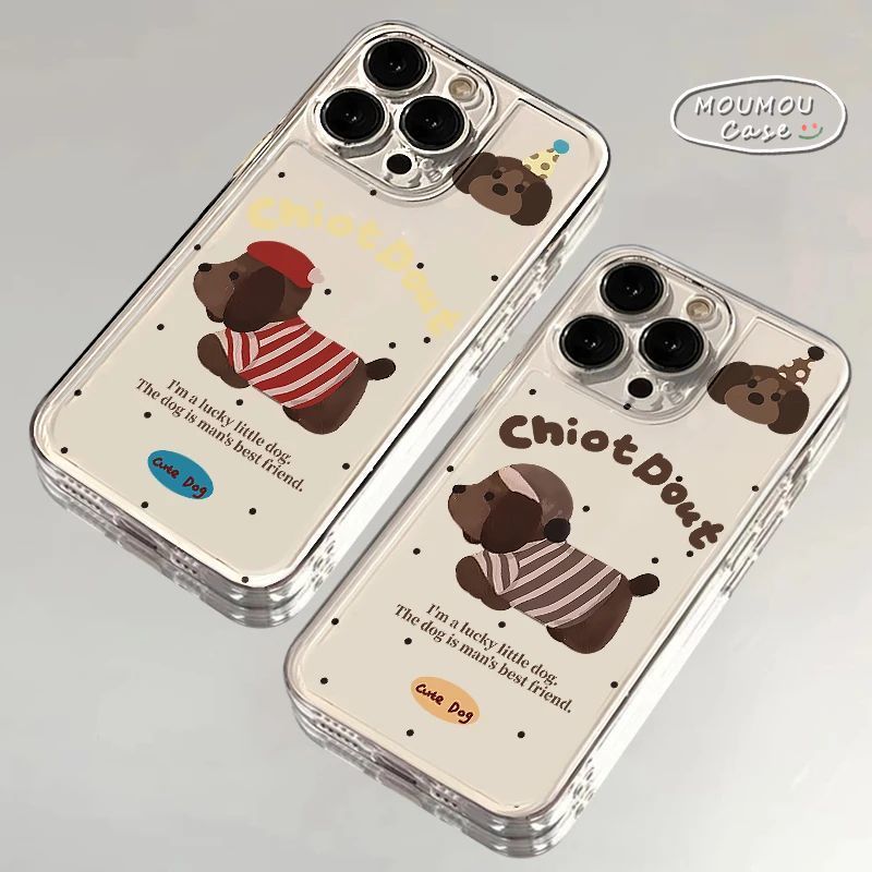 Ốp Lưng IPhone 11 13 16 17 14 15 12 Pro Max8 7 16 Plus XR XS Max Vỏ Trong Suốt Hình Chó Dachshund Sọ