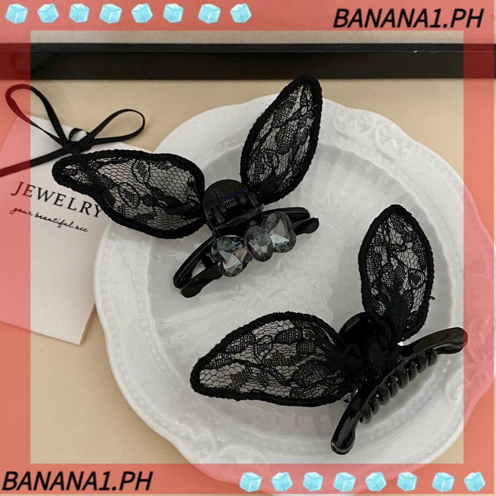 BANANA Kẹp Tóc, Tạo Kiểu Tóc Nhựa Vuốt Tóc Kẹp, Tai Thỏ Zirconia Nổ Kẹp Tóc Mũ Đội Đầu
