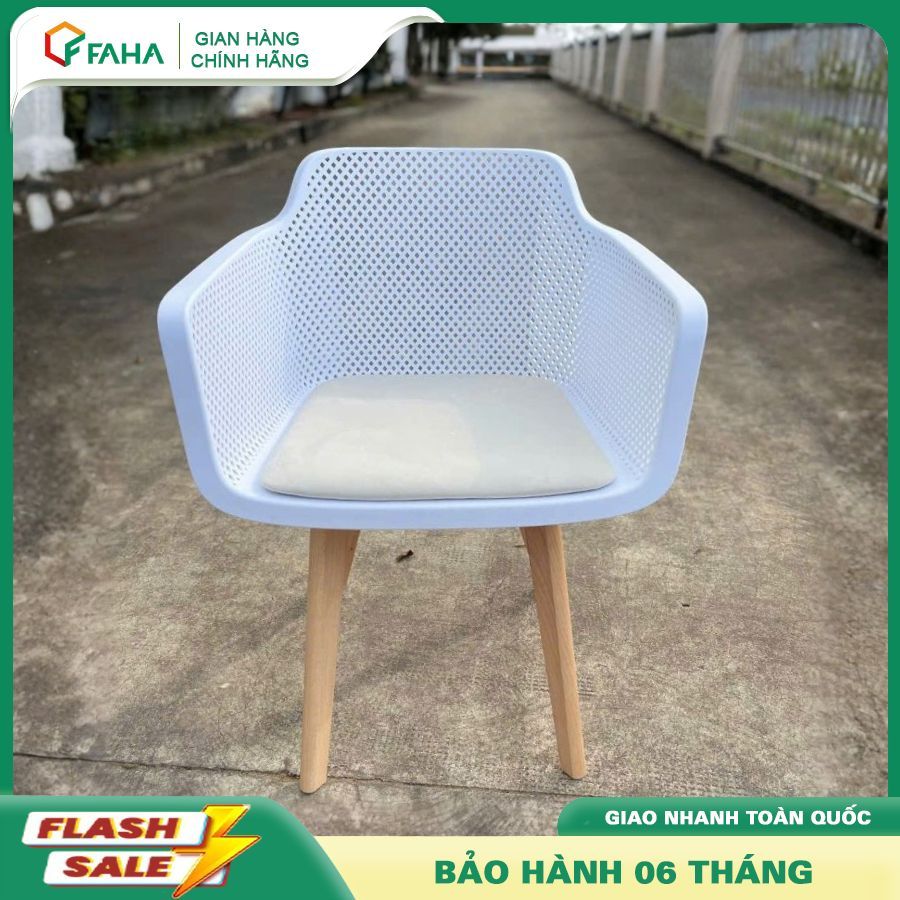 ( Giá Sỉ - Lẻ ) Ghế Cafe Nhựa Lỗ Mặt Nệm Chân Gỗ - Thoải Mái, Hiện Đại Cho Cafe, Nhà Hàng & Phòng Ăn