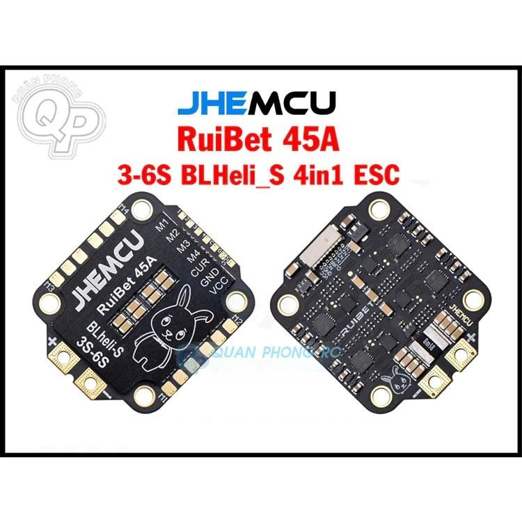 Mạch Điều Tốc JHEMCU RuiBet 45A 3-6S BLHeli_S 4in1 ESC 30x30