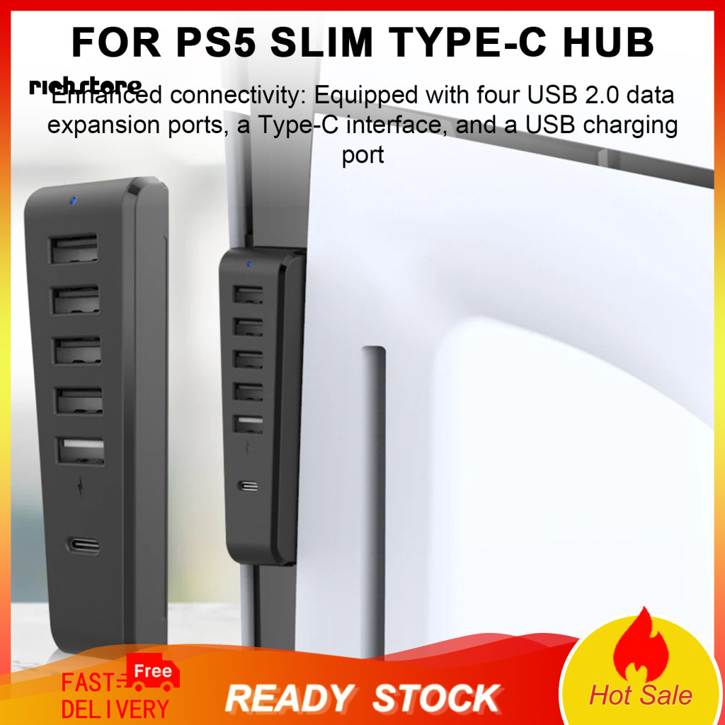< richstore > Hub USB cho Bộ chuyển đổi kết nối mỏng Ps5 cho bảng điều khiển mỏng Ps5 Slim Ps5 Mở rộ