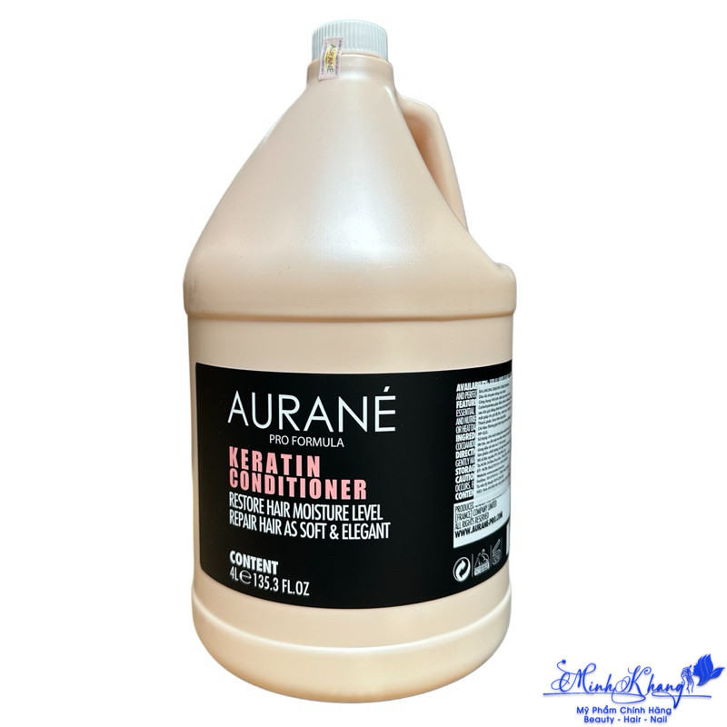 Dầu xả tóc siêu mềm mượt Aurane KERATIN Conditioner chuyên nghiệp cho Salon 4000ml | MK |