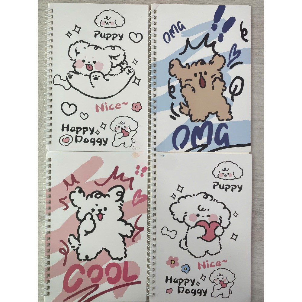 Sổ tay lò xo A5 160 trang Happy Doggy (vở kẻ ngang - 160 trang - 80gsm)