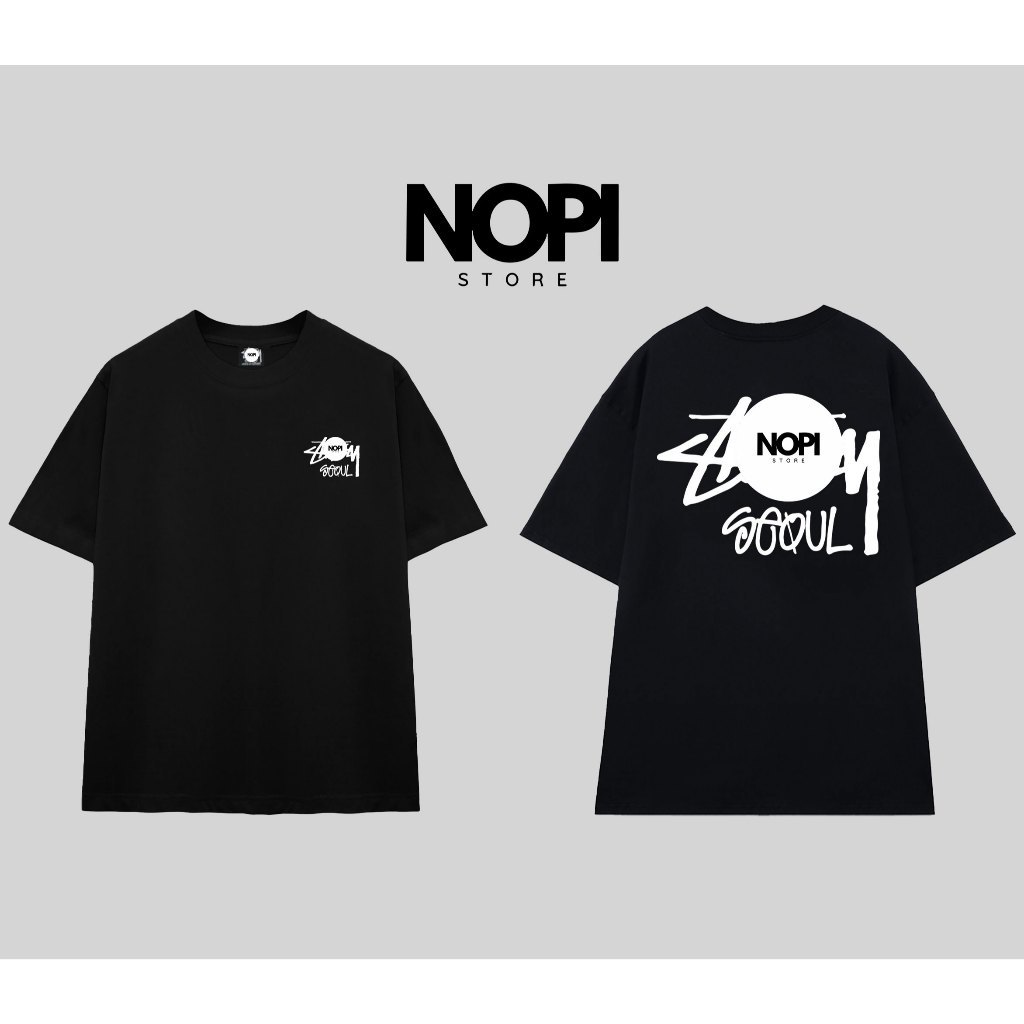 ÁO THUN STU SEOUL FORM RỘNG NAM NỮ UNISEX VẢI COTTON HAI CHIỀU CAO CẤP DÀY DẶN – NOPI STORE