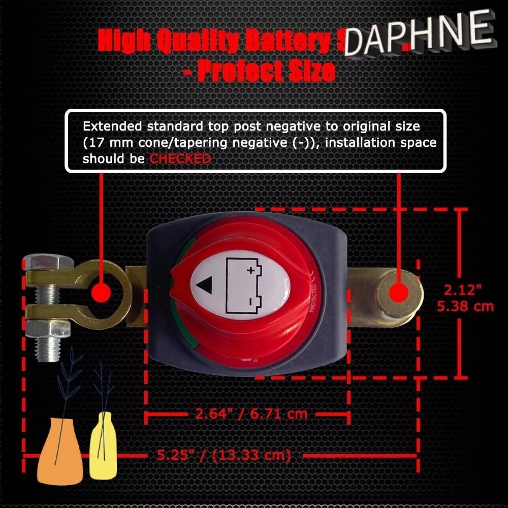 DAPHS Battery Disconnect Switch Turn Off Isolate Battery 12-48V Negative Circuit Breaker For Cars Rv