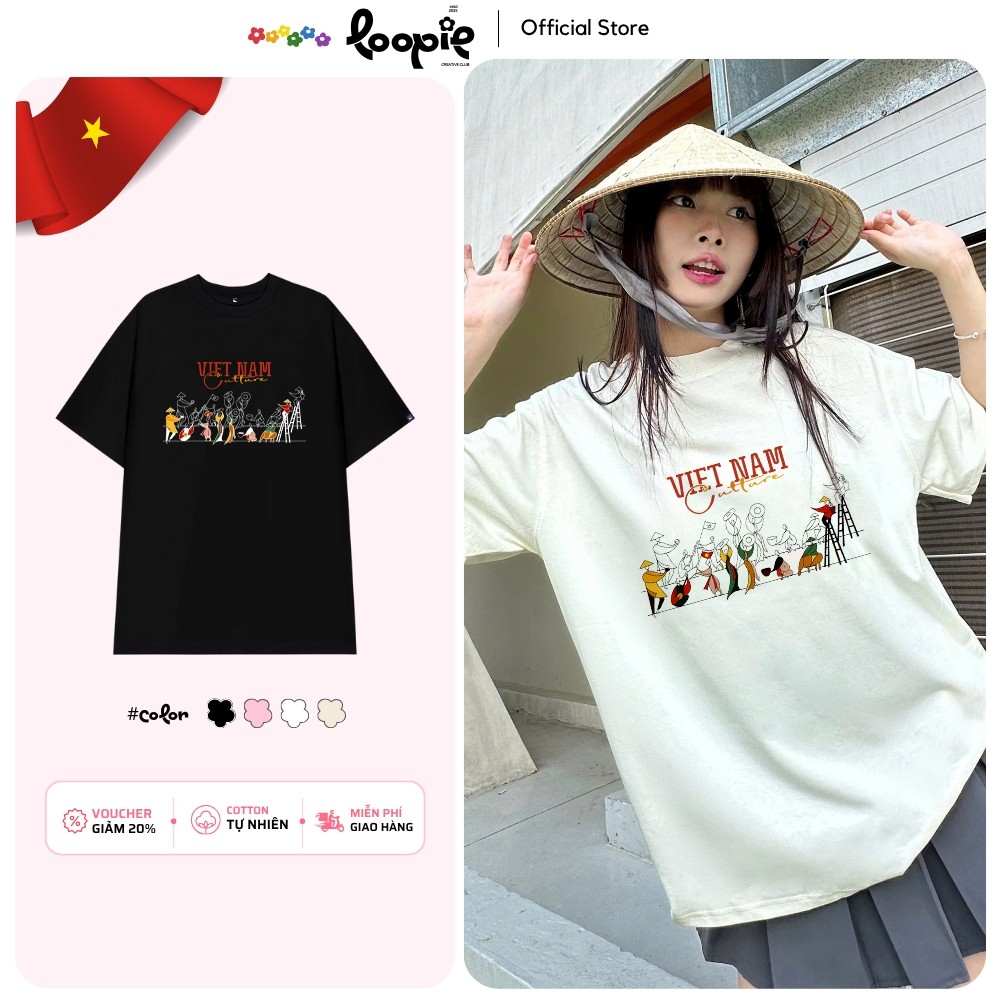 Áo Thun Unisex Văn Hoá Việt Nam Loopie – LP15 Form Oversize Dành Cho Nam N