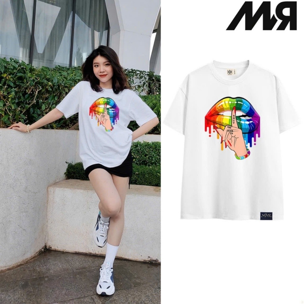 ÁO THUN MVR UNISEX - MÔI im lặng LGBT - ĐEN/ TRẮNG