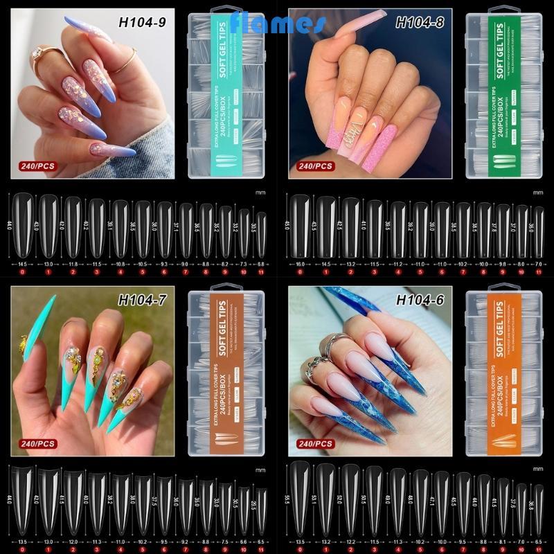 FL Professional Nail Tips PreShaped Full Cover Press on Nail Tips for Nail DIY
