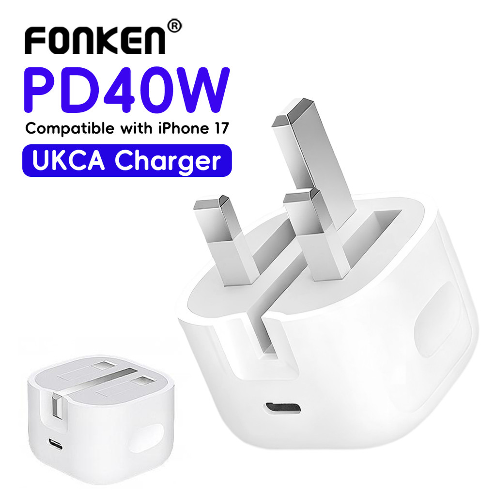Fonken PD40W Sạc Nhanh UK Cắm Điện Thoại Di Động Bộ Chuyển Đổi Nguồn USB C Sạc Tường Cho iOS 17