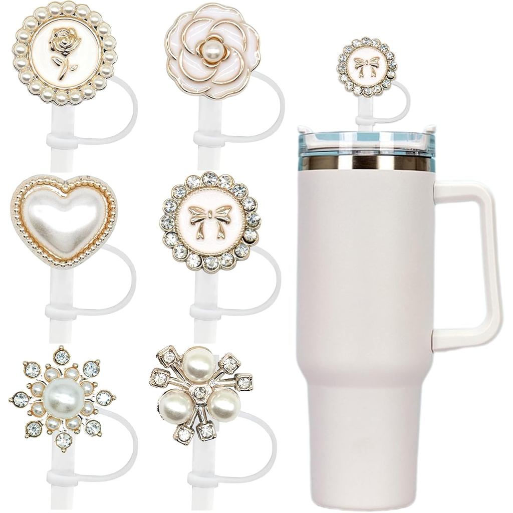 Ống Hút Cho Stanley 40oz 30oz Tumbler, Áo Ống Hút Ngọc Trai Bling, Phụ Kiện Dễ Thương Cho Stanley Ye