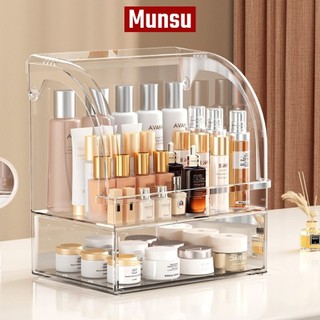  Tủ Kệ Trong Suốt Đựng Mỹ Phẩm Đồ Trang Điểm Hộp Nhựa Trong Suốt 2 Ngăn Đựng Đồ Makeup Để Bàn Q060 