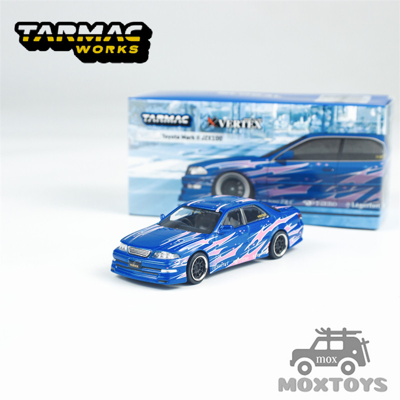Tarmac Works TW 1: 64 VERTEX Mark II JZX100 Xe mô hình đúc kim loại màu xanh