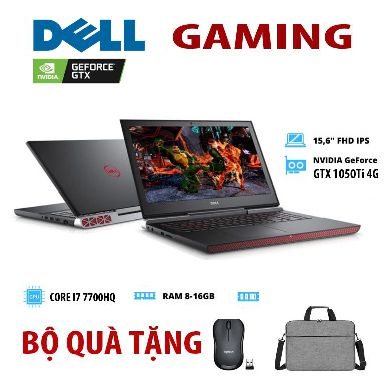 [Gaming] Laptop Dell inspiron 7567 core i5 7300HQ i7 7700HQ đồ họa độc lập GTX 1050Ti 4GB mạnh mẽ ch