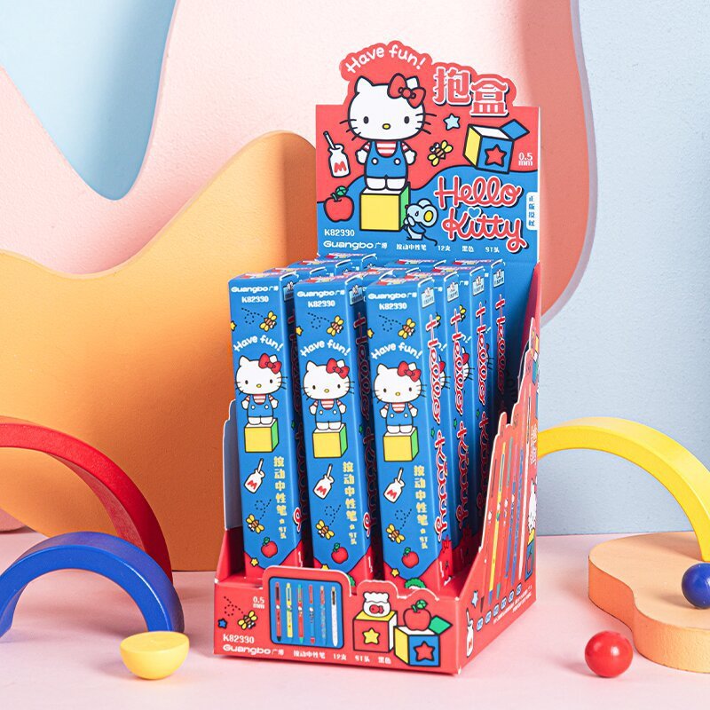 Bút ép Gel dòng Hello Kitty Guangbo 82330 Đen 0,5