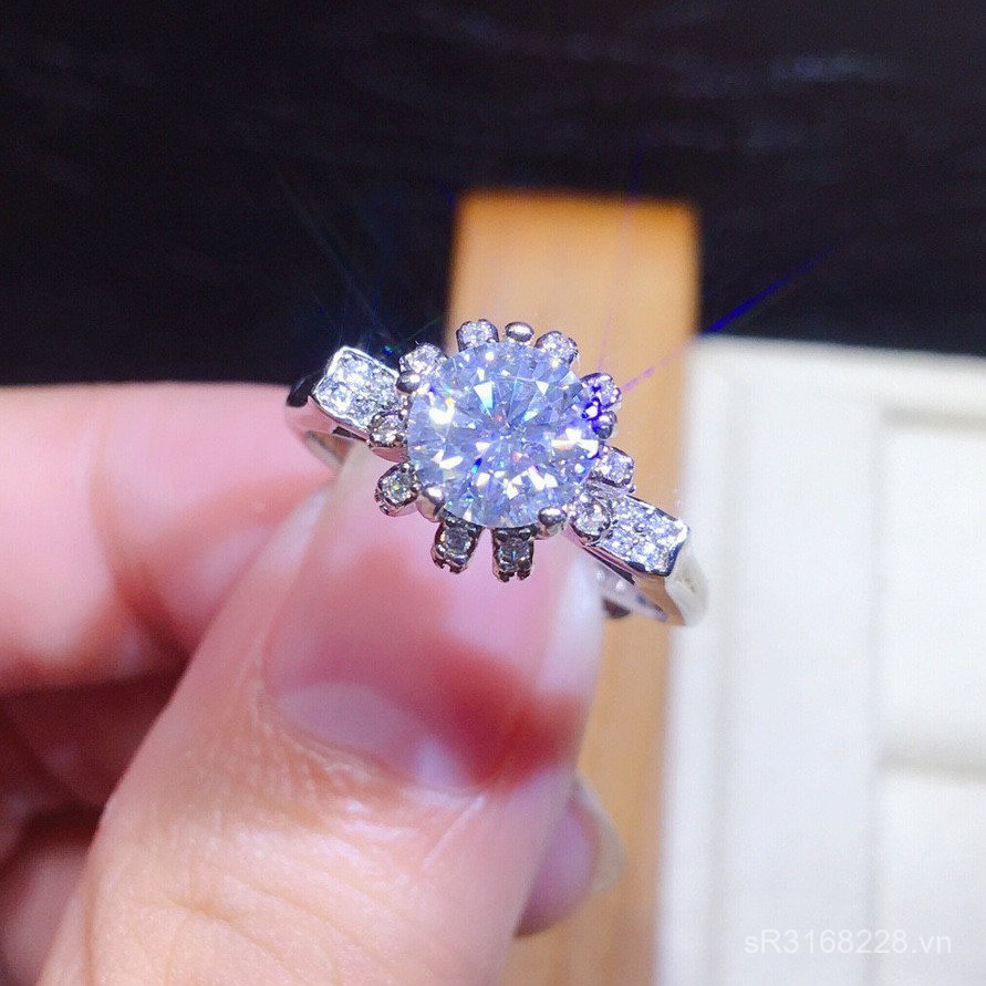 Nhẫn moissanite hình trái tim PT950 nhập khẩu cao cấp