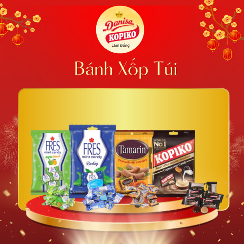 Kẹo KopiKo Fres Bạc Hà, vị Táo Đào , kẹo coffee kopiko gói 150gr (Khoảng 50 viên)