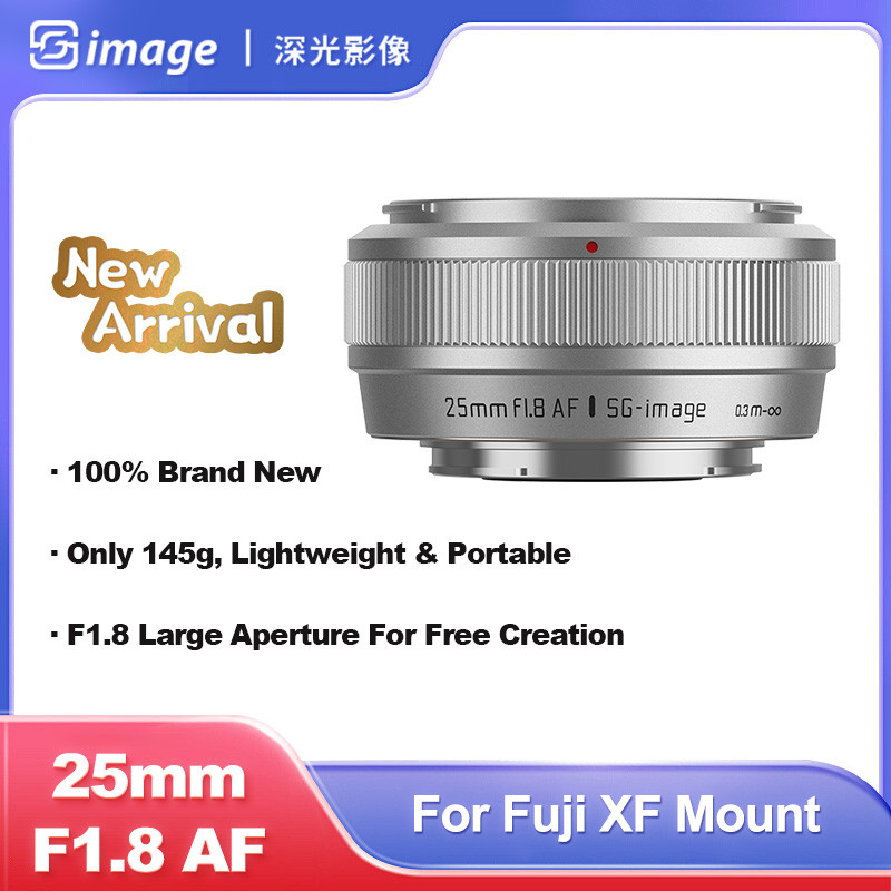 SG Image 25mm F1.8 AF Tự Động Lấy Nét Nửa Khung Khẩu Độ Lớn Cho Fuji XF XT50 XE5 XT30 Mark III XT20 