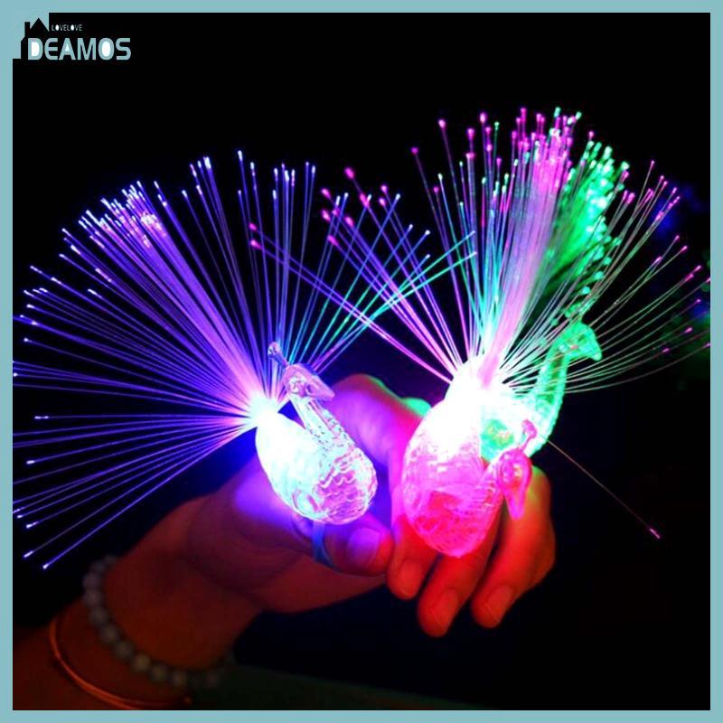 DE 12cm 5in Dạ Quang Con Công Đồ Chơi Nhẫn Phổ Biến Có Đuôi Nhấp Nháy Bé Gái Dự Tiệc Cung Cấp