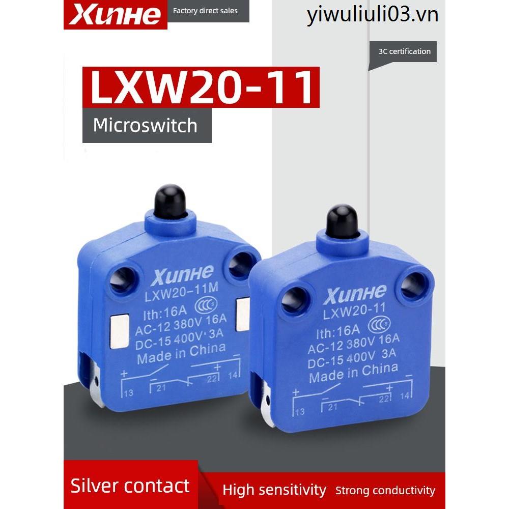 Micro Switch LXW20-11 Loại đẩy Tự đặt lại Công tắc giới hạn đột quỵ Thổi từ tính Cắm loại cột Bạc Ti