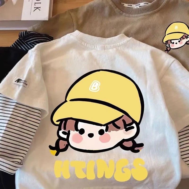 [Quần áo bé gái] (10-45kg) Áo thun Cotton nguyên chất Hàn Quốc Áo thun Avatar hoạt hình dễ thương