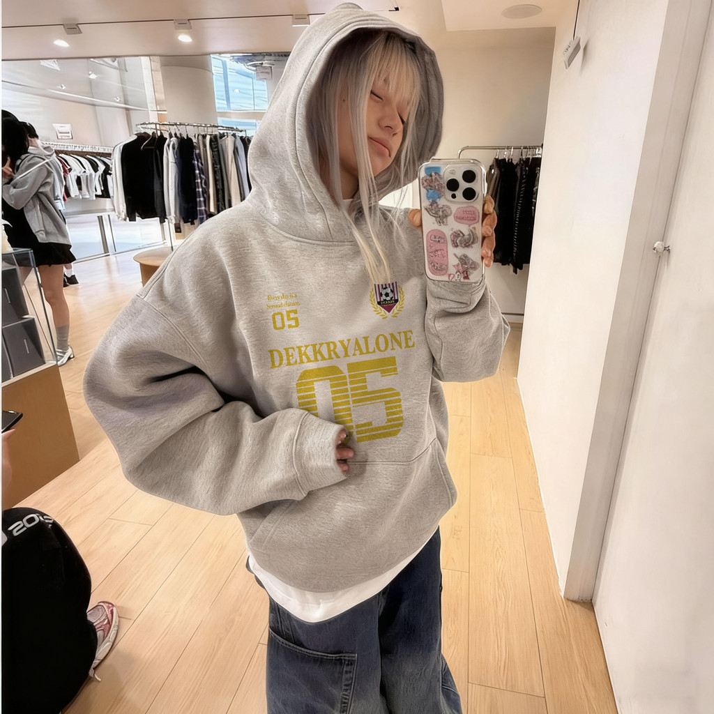 áo hoodie nữ xám tiêu girl phố âu mỹ mùa đông áo nỉ local brand Salute