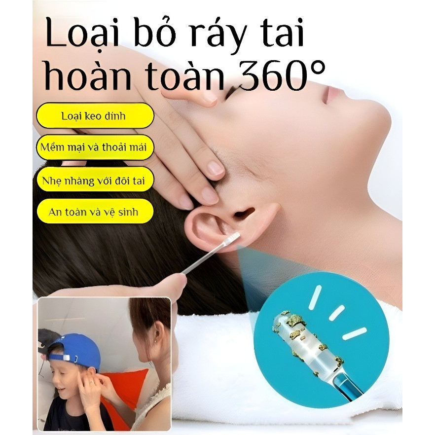 🔥Tăm bông lấy ráy tai dùng một lần/que ngoáy tai/que ngoáy tai dính/tăm bông ngoáy tai