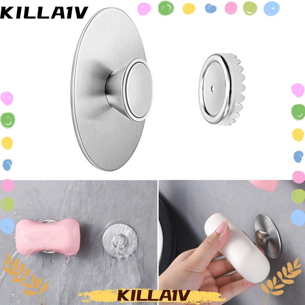 KILLA1V Xà Phòng Thoát Nước Đĩa Inox Treo Tường Kệ Phòng Tắm Không Đục Lỗ