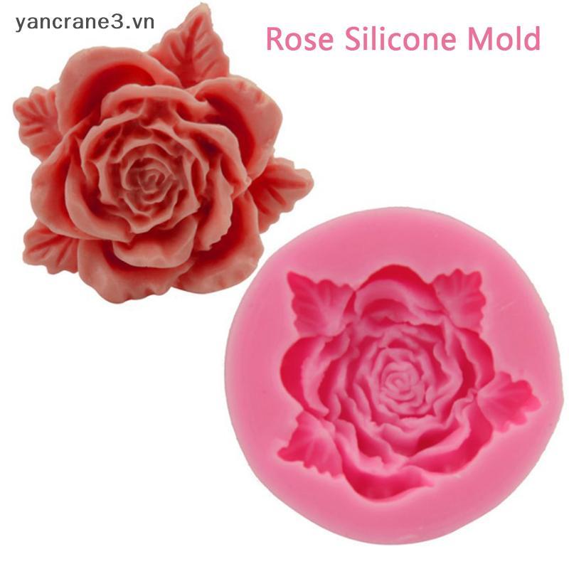 {YAN} Bloom Rose Silicone Cake 3D Flower Fondant Mold Cupcake Candy Chocolate Decor {ya}