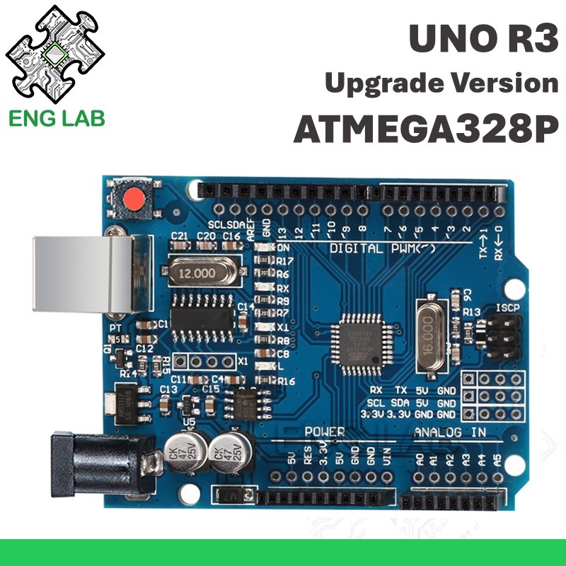 002 ENGLAB★Adruino UNO R3 board nâng cấp, ATMEGA28P, DIY điện tử phát triển board