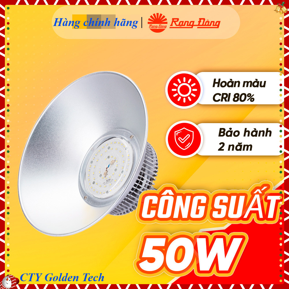 (Rạng Đông) Đèn led Highbay nhà xưởng 50W  - Tản nhiệt, chiếu sáng liên tục - Chuyên công trình - Mo
