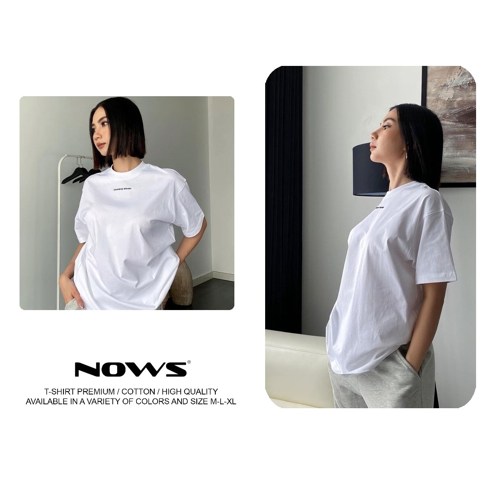Áo thun trắng nữ oversize, áo thun NUMERO cổ tròn basic hiện đại cá tính, chất cotton dày dặn