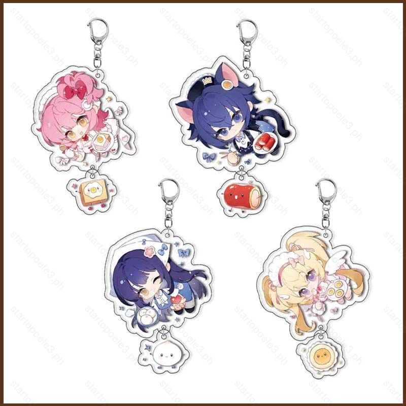 ST3 Shugo Chara Móc Khóa Acrylic Hinamori Amu Mặt Dây Chuyền Tsukiyomi Ikuto Túi Phụ Kiện Anime Ngoạ