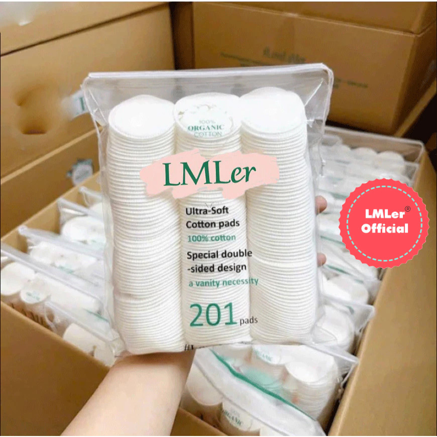 (Combo 2 gói) Bông Tẩy Trang LMer 201 miếng 100% Cotton mềm mịn P0642