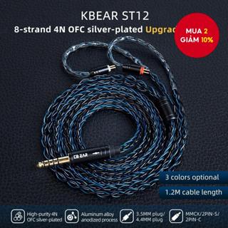  Cáp KBEAR ST12 MMCX   2PIN   QDC IEM trong màn hình tai Cáp tai nghe thay thế 8 lõi 4N OFC Dây nối dài dây tai nghe HiFi mạ bạc 