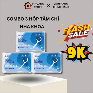 Combo 3 Hộp (150 Chiếc)Tăm Chỉ Nha Khoa Tiệt Trùng – Làm Sạch Kẽ Răng Chuyên Dụng