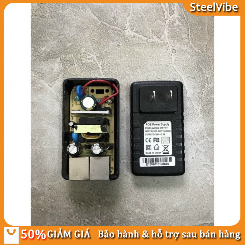 Nguồn Adapter POE 48V-0.5A Loại Tốt, Dùng Cho Thiết Bị POE Camera IP, Wifi, Router POE