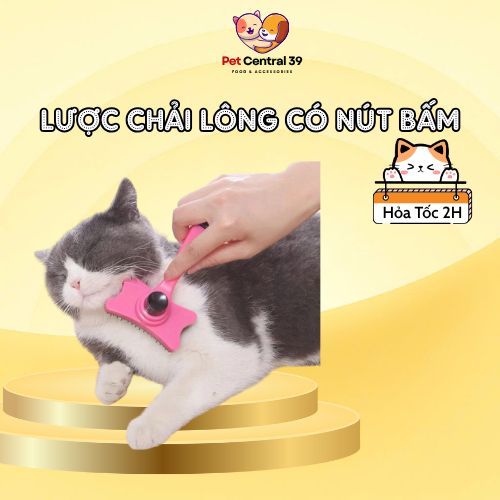 (Hỏa Tốc) Lược Chải Lông Cho Chó Mèo Có Nút Bấm Lấy Lông - Vệ sinh cho bé - Pet Central 39
