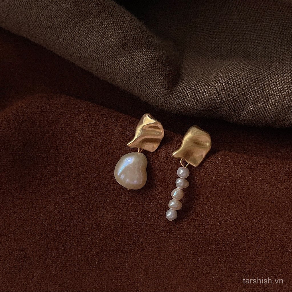 Trang sức ngọc trai nước ngọt hình baroque đặc biệt, phối bạc 925 bất đối xứng
