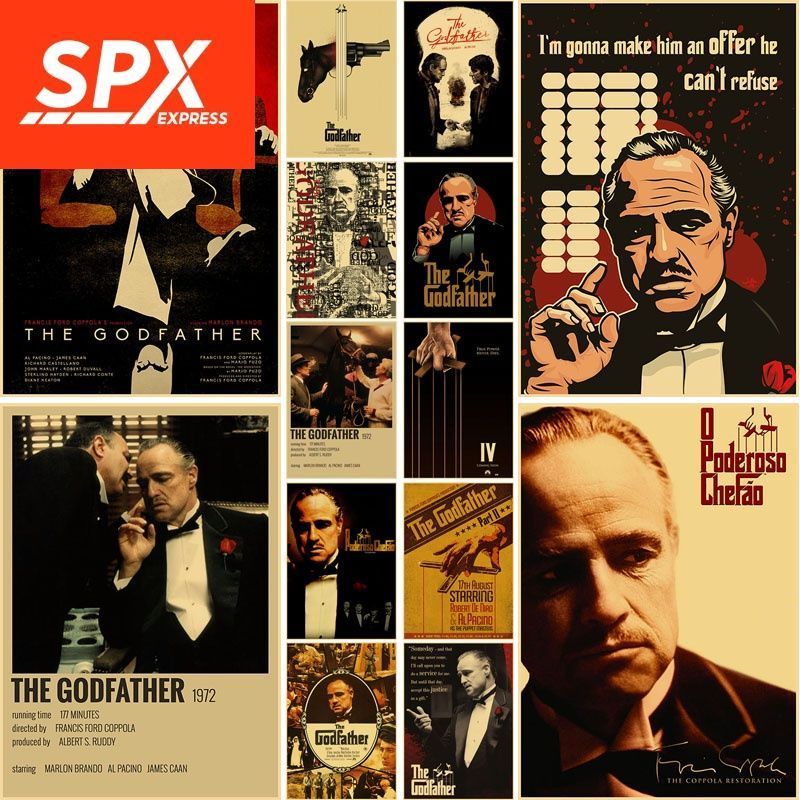 [HCM hoả tốc] [Sẵn Hàng] Poster Phim The Godfather Decal Ảnh Dán Tường Phong Cách Vintage Trang Trí 