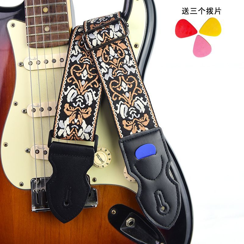 Dày Thêu Dây Đeo Đàn Guitar Acoustic Đàn Guitar Điện Độc Đáo Acoustic Đàn Guitar Nam Nữ Dây Đeo Vai 