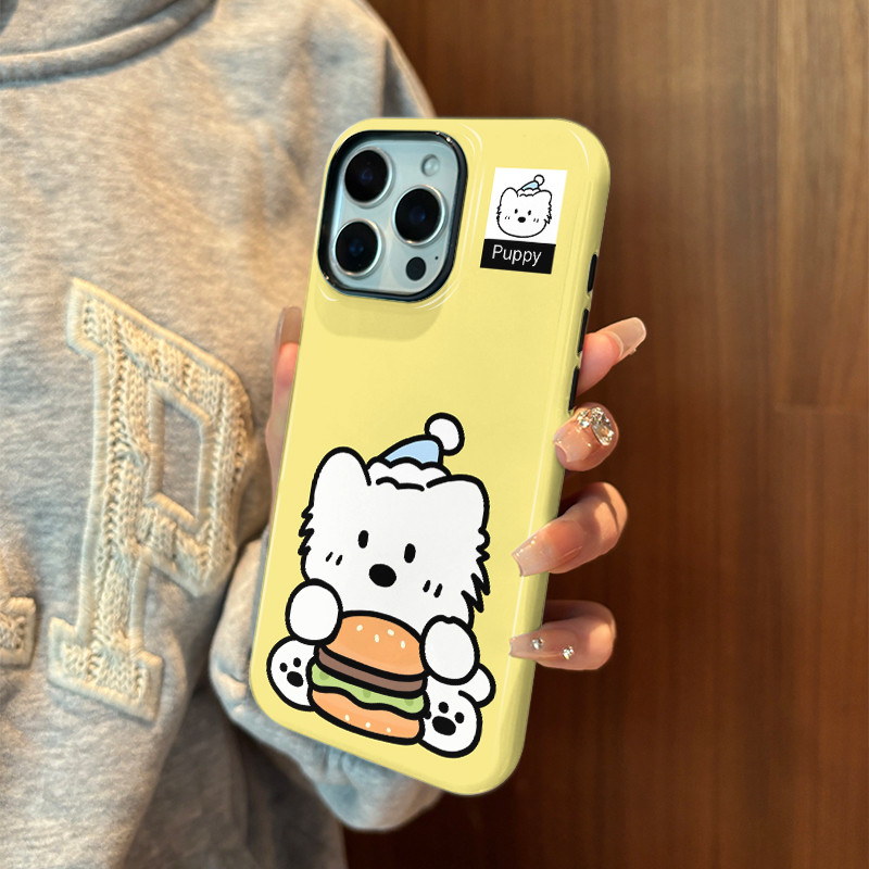 Thích hợp cho Ốp điện thoại Apple 17Promax Burger Cartoon Puppy 13 Nam Nữ iphone16 / 15 Fun 12 / 11 