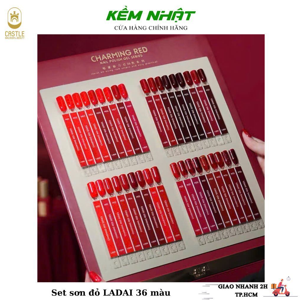 Set sơn đỏ LADAI 36 màu tặng kèm bảng màu chuyên nghiệp phù hợp lễ tết