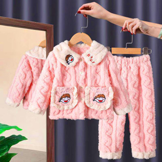  Bộ Đồ Ngủ Mùa Đông Bé Gái Ba Lớp Đệm Cotton Flannel Loungewear Nhiệt Trẻ Em Váy Ngủ 