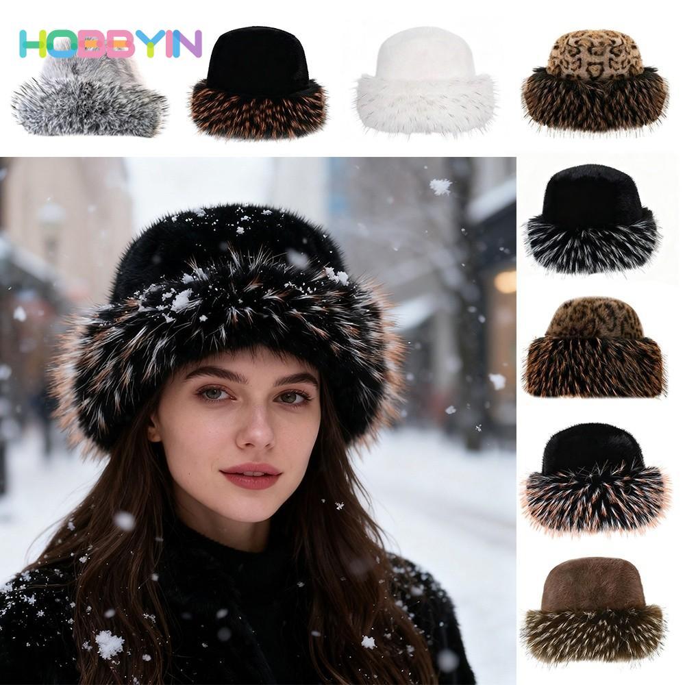 Mũ Xô Lông Tơ Hobb Yin, Chống Gió Lạnh, Phong Cách Sang Trọng - Quà TặngChristmas