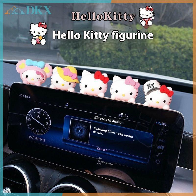 DKX 1 Bộ Đồ Trang Trí Kawaii Hello Kitty 3D Xe Dễ Thương Chống Thấm Nước Có Thể Tháo Rời Hoạt Hình A
