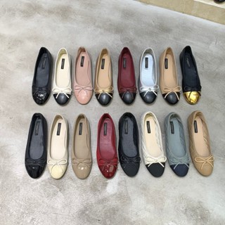 Thời Trang Nữ Giày Đế Bằng Mũi Tròn Nông Miệng Giày Nữ Xuân Thu 2025 Phong Cách Mới Nơ Cổ Tích Tính Khí Tối Bà Giày