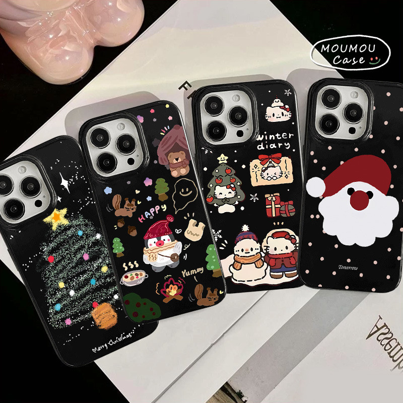Ốp Lưng IPhone 17 13 16 11 15 12 14ProMax 8Plus XR X XS Max Ốp Lưng Christmas Tree Man HelloKitty Pe